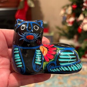 Colorful Hand-Painted Cat Figurine